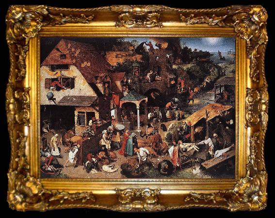 framed  Pieter Bruegel the Elder Netherlandish Proverbs, ta009-2